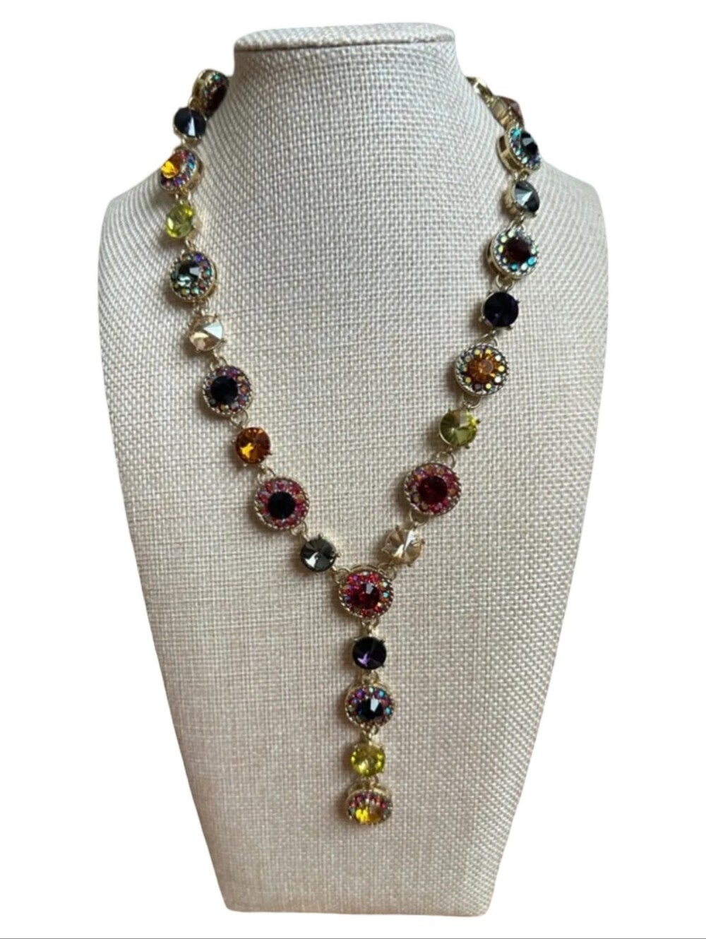Christian Siriano Gorgeous Rhinestone‎ Y lariat lasso Statement necklace New